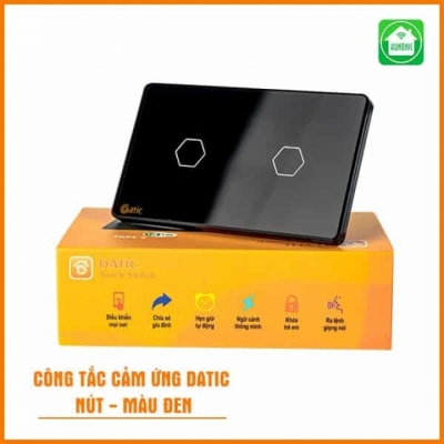Công tắc cảm ứng thông minh Datic HUNONIC - 2 nút màu đen Công tắc cảm ứng thông minh Datic HUNONIC - 2 nút màu đen