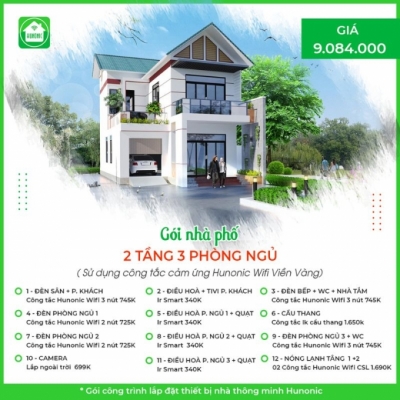 Trọn gói nhà thông minh HUNONIC 2 tầng 3 phòng ngủ Trọn gói nhà thông minh HUNONIC 2 tầng 3 phòng ngủ