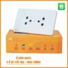 Ổ cắm Datic, 2 ổ có tiếp địa màu trắng