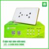 Ổ cắm mặt kính HUNONIC có tiếp địa viền vàng
